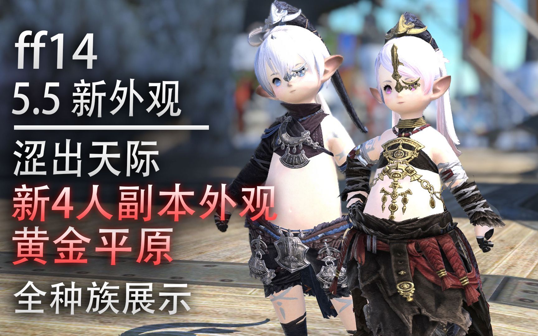 【ff14】5.5涩出天际的4人本外观：黄金平原外观展示（全种族展示）《黄金平原帕戈尔赞》