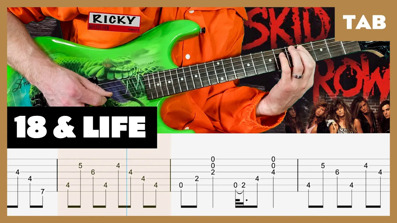 Skid Row - 18 and Life - Guitar Tab ｜ Lesson ｜ Cover ｜ Tutorial