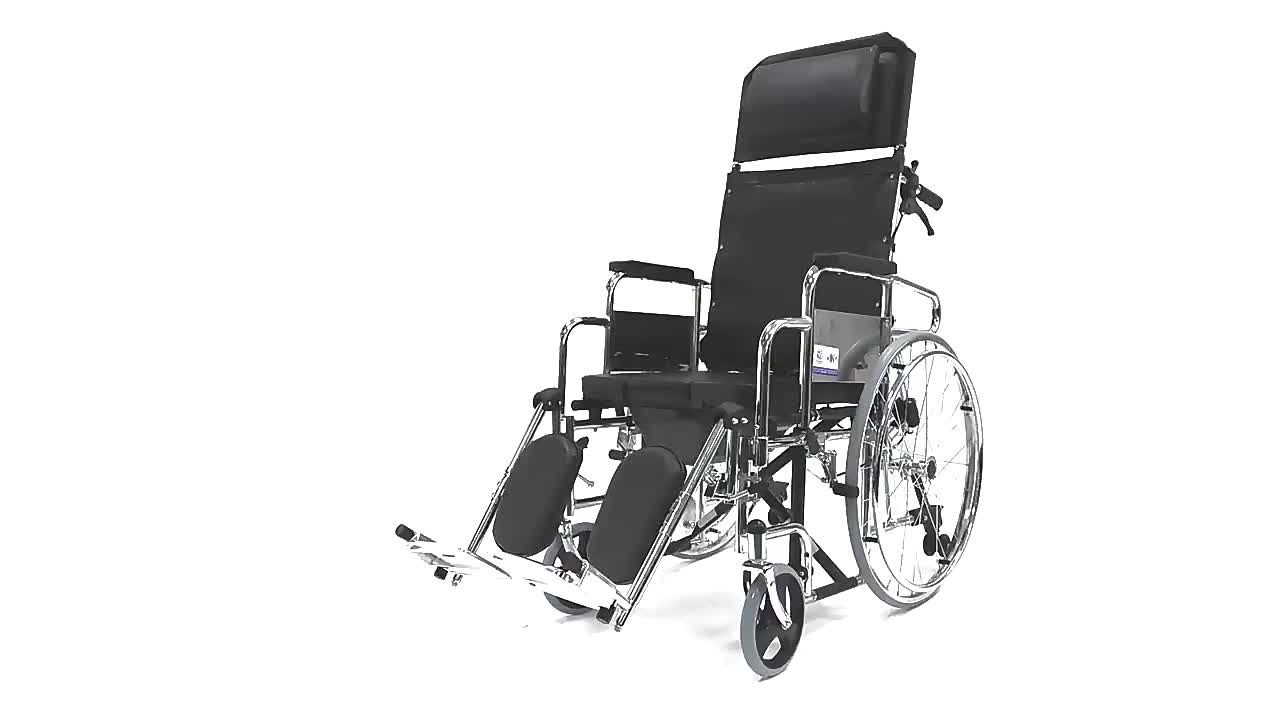 凯洋老人轮椅带座便器老年人残疾人铝合金折叠轻便手推便携代步车(凯洋带座便器老年人残疾人手推轮椅)