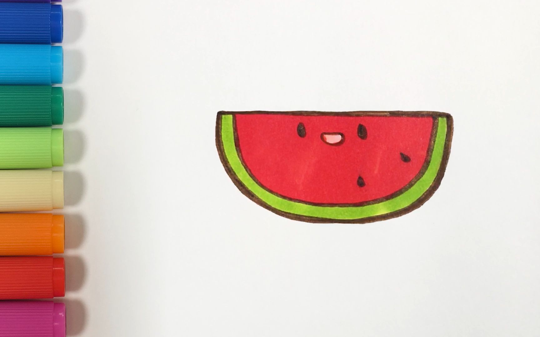 一片西瓜的简笔画画法图片步骤（蝴蝶图片简笔画） - 有点网 - 好手艺