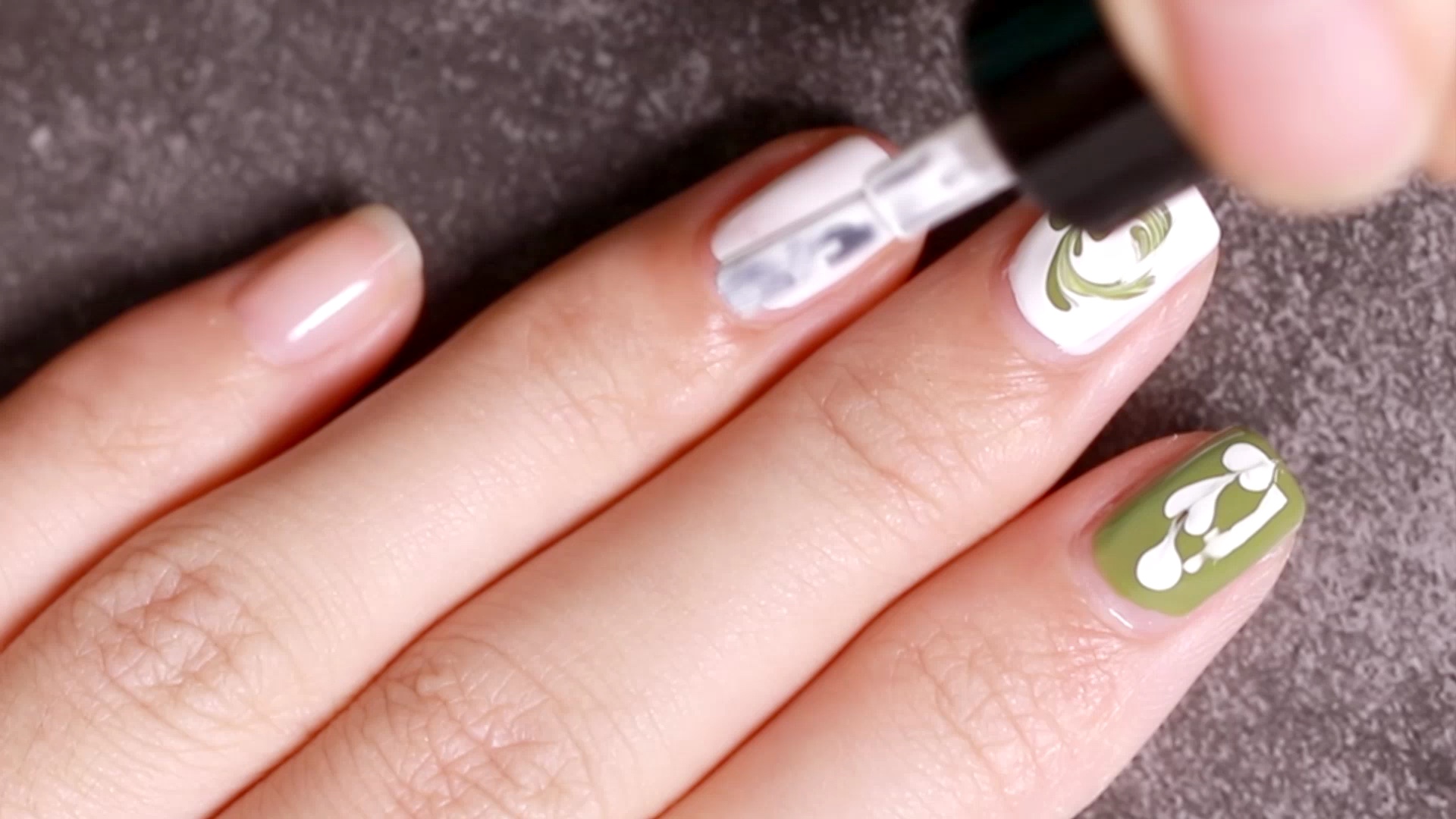 优雅甜美的抹茶卡布奇诺美甲 哔哩哔哩 つロ干杯 Bilibili