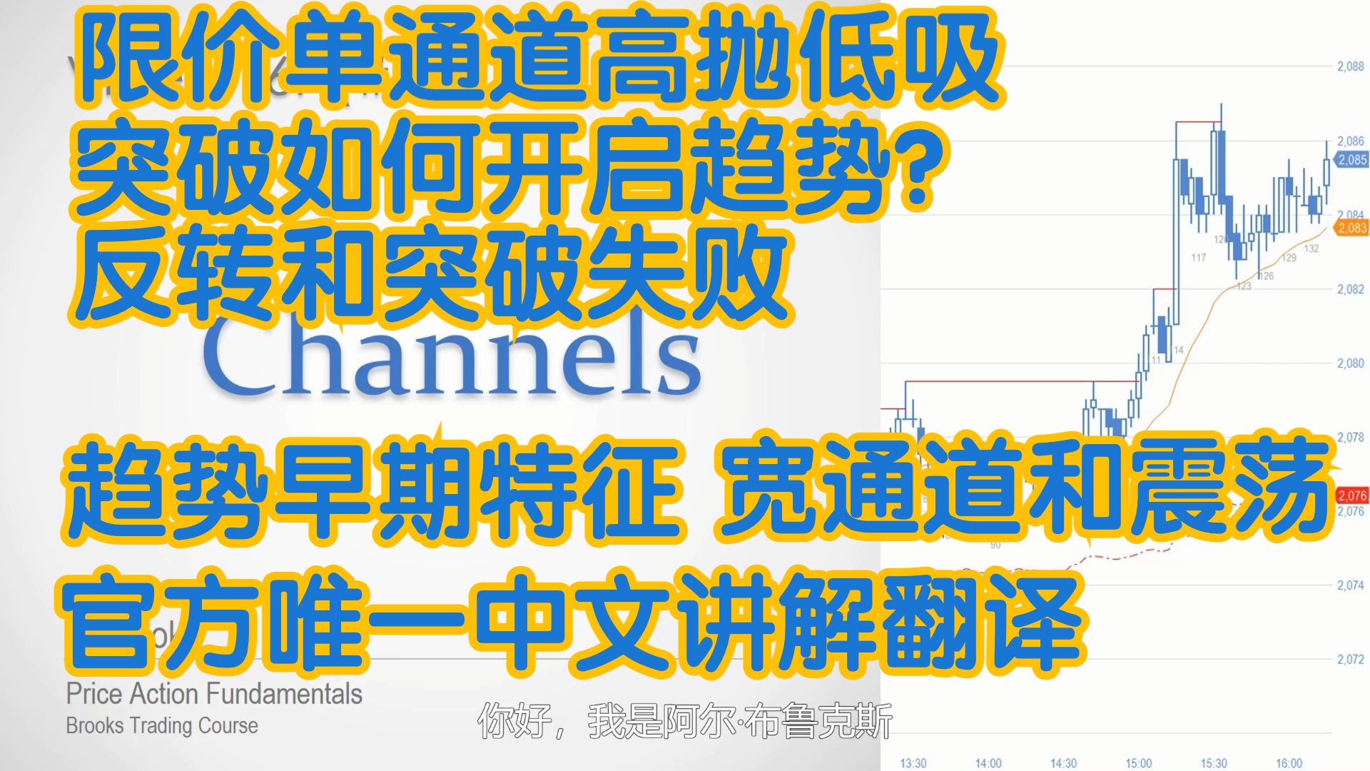 价格行为 - 16F限价单通道高抛低吸 突破如何开启趋势 反转和突破失败 宽通道和震荡 趋势早期特征- 官方中文配音 A Brooks阿尔布鲁克斯 学委 方方土