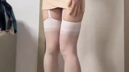 Garter socks with a hip-hugging skirt is great.