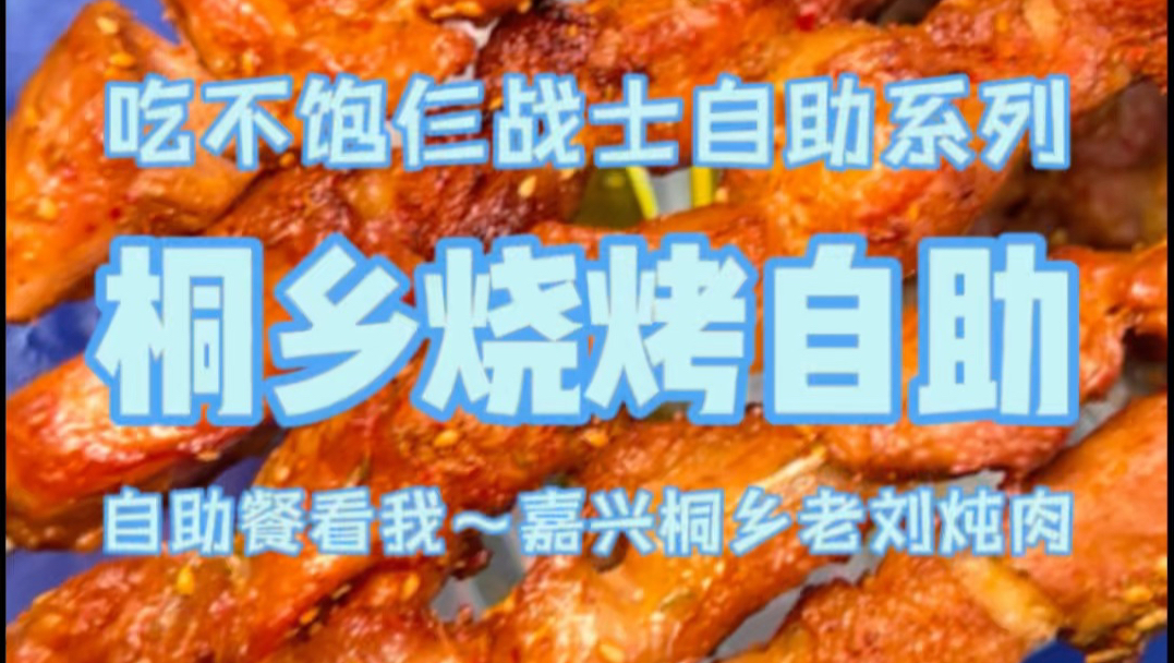花48在嘉兴桐乡吃烧烤自助，一串二两肉，爽吃40串！