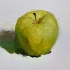 【水粉色彩】画一个黄苹果……