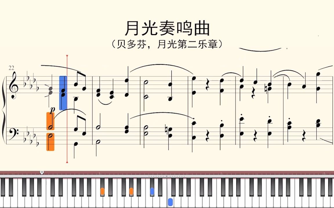 活动作品钢琴谱月光奏鸣曲贝多芬月光第二乐章