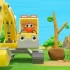 益智动画：挖掘机在野外植树 早教 益智 育儿 汽车动画片