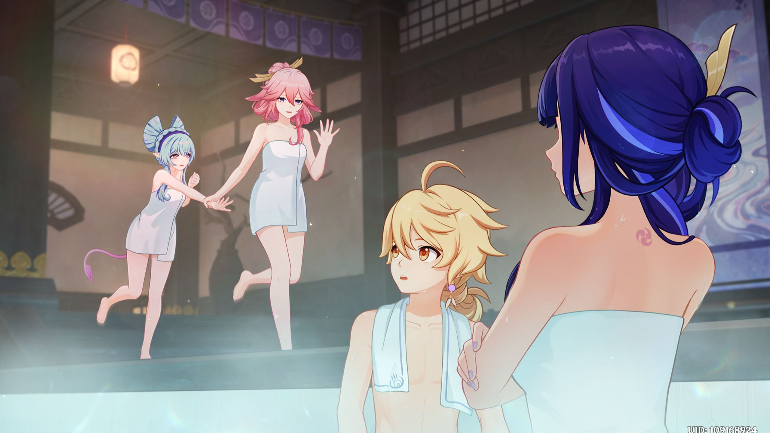 最难压枪的一集,旅行者和三位稻妻大美女一起泡温泉！雷电将军八重神子梦见月瑞希,我勒个豆哇【原神5.4三川游艺绮梦谭活动第二日剧情高光剧情收录】