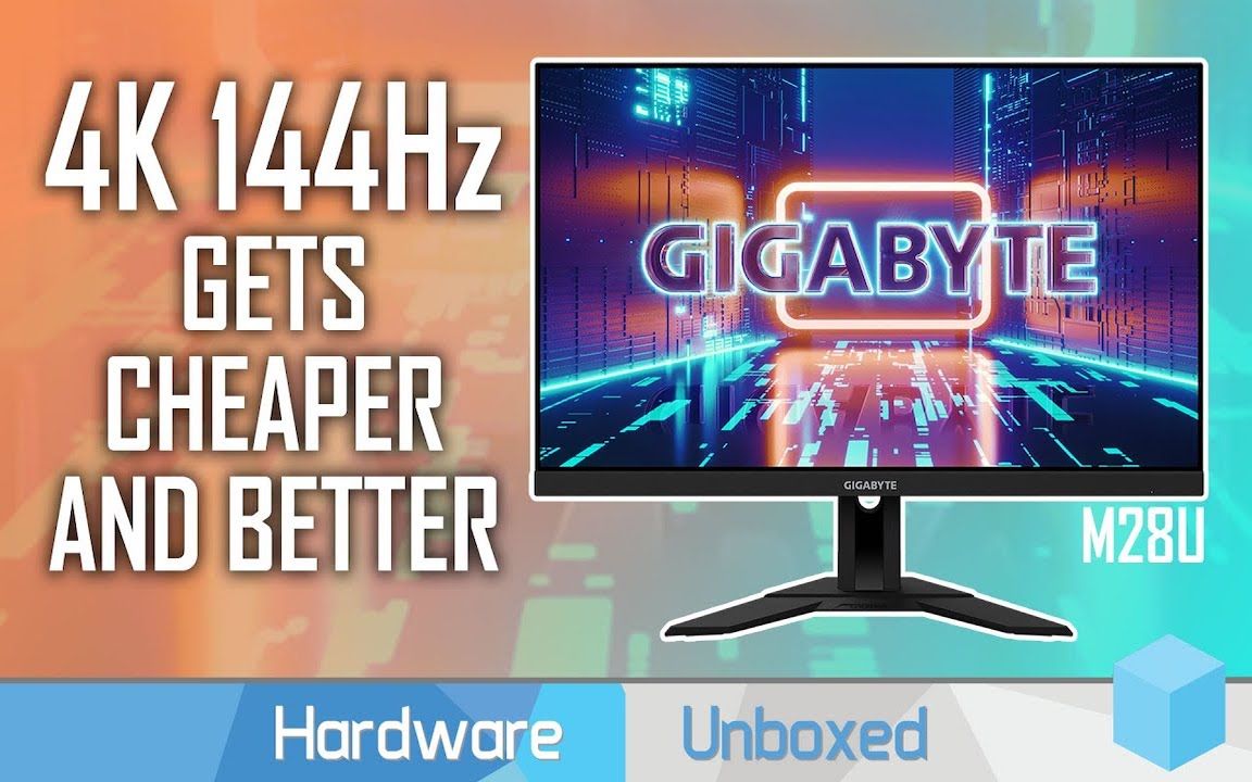 Gigabyte M28U评测, 4K 144Hz游戏显示器的性价比之选【Hardware Unboxed】_哔哩哔哩_bilibili