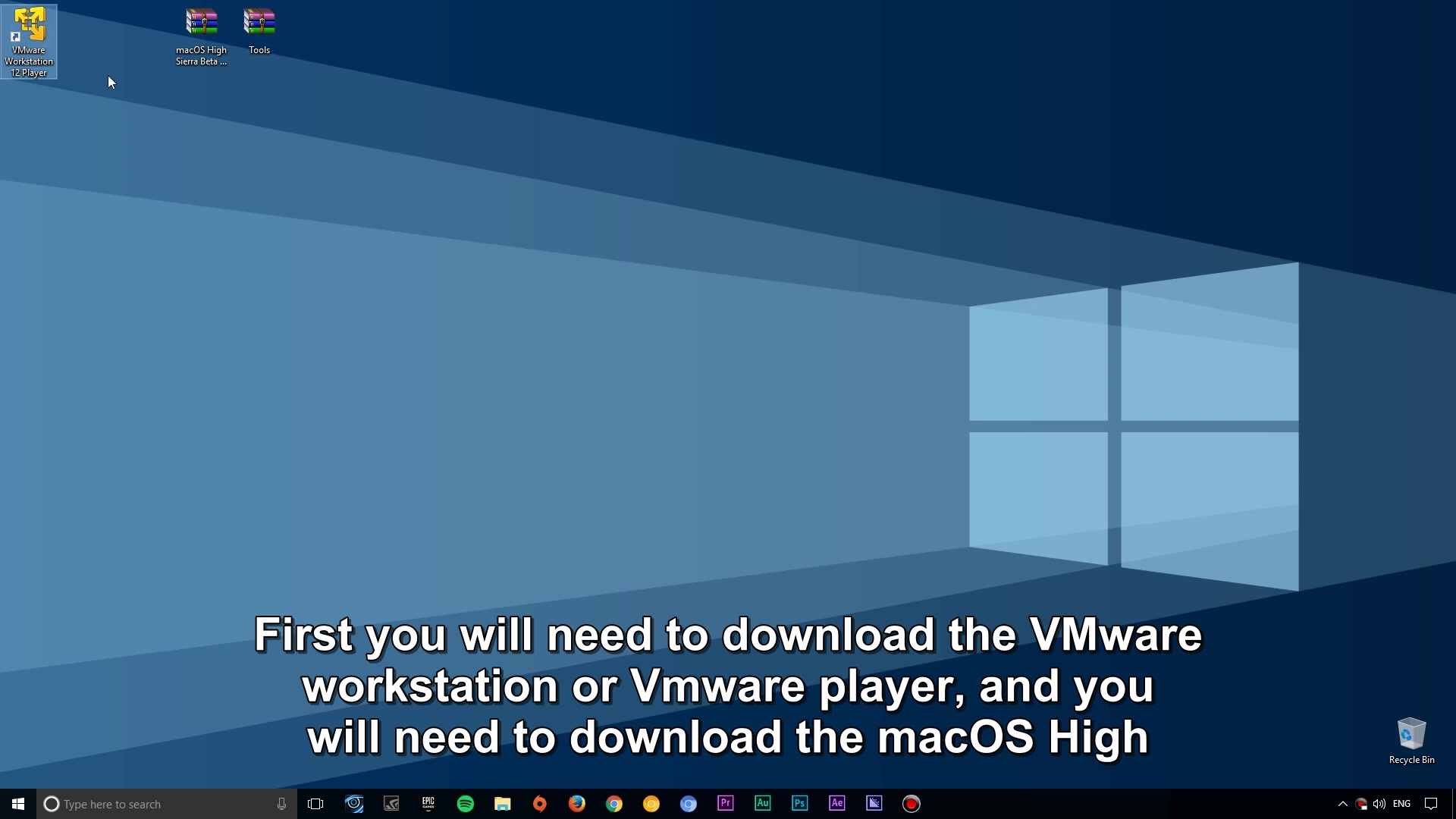vmware player mac os x high sierra