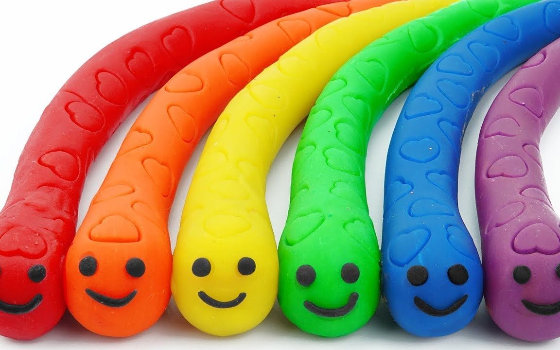 儿童橡皮泥手工游戏如何制作彩虹鳗鱼与玩鸽切割