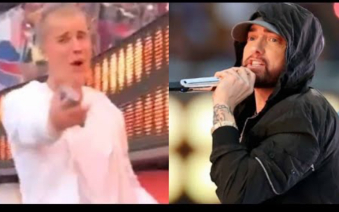 超级碗现场追星Eminem成功！激动到变形的丁日大宝贝你细品