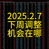 2025.2.7，下周调整，机会在哪