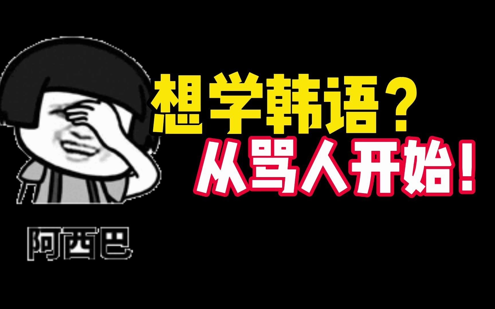韩语骂人再也不是只会"阿西吧"了!_哔哩哔哩_bilibili