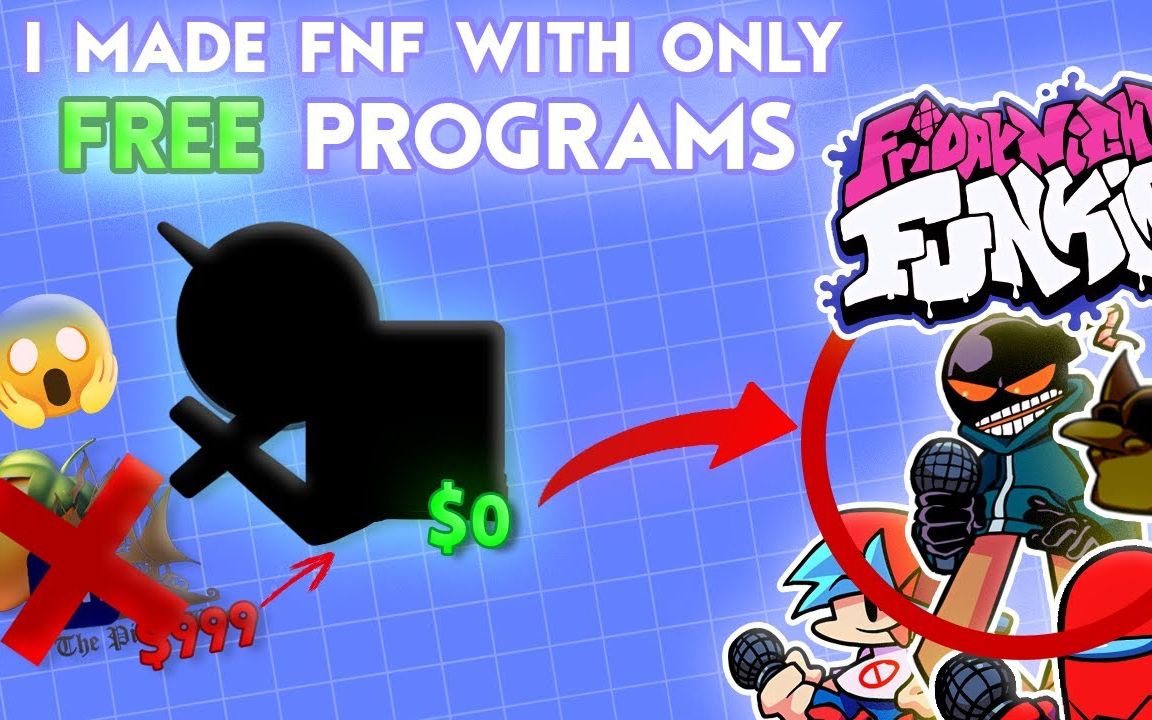 (中字)只用免费软件制作FNF模组 | I Made FRIDAY NIGHT FUNKIN' MOD ONLY By Using FREE PROGRAMS!