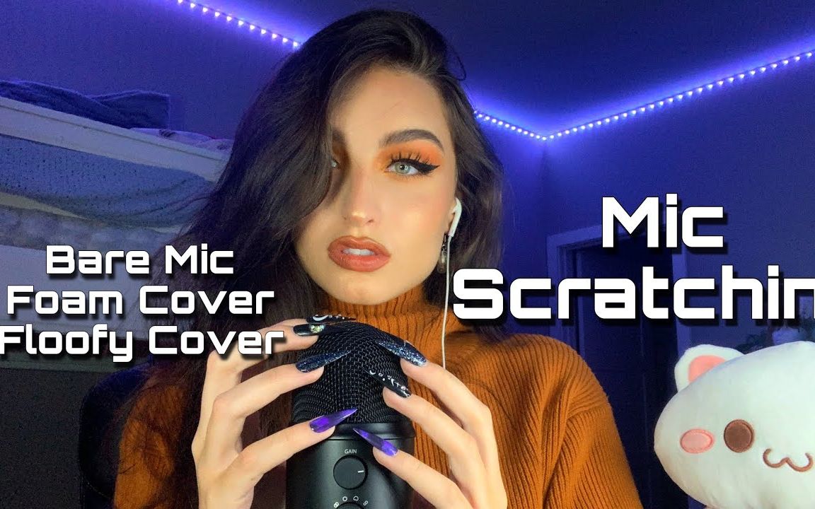 ASMR - Mic Scratching on Bare Mic, Foam Cover, & Floofy Mic Cover w ...