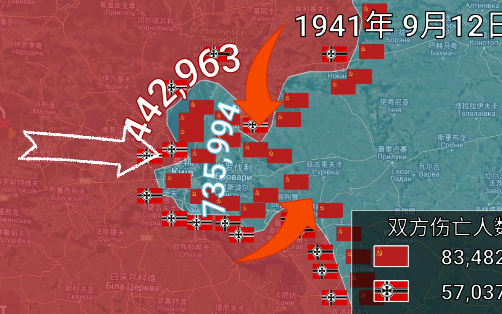 1941年基辅战役战线变化