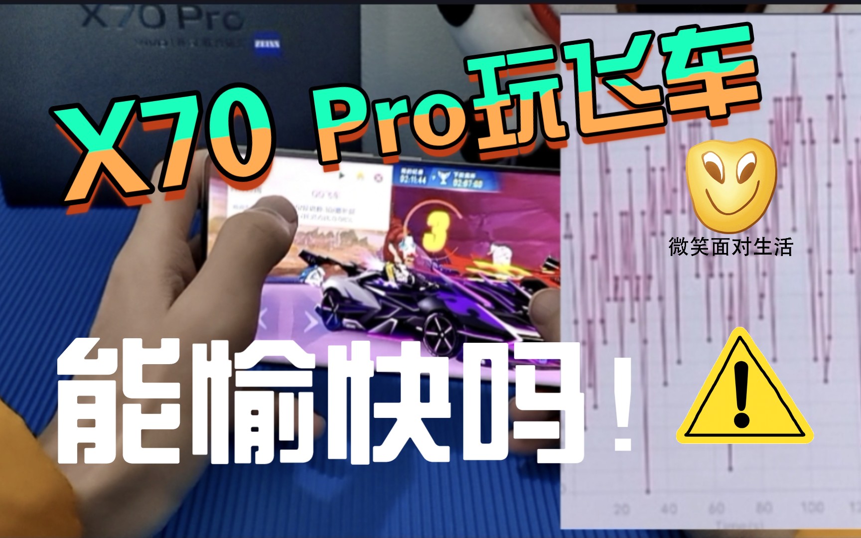 谁说主打蔡司镜头的手机不能玩QQ飞车？X70 Pro竞速实时帧率测试