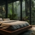 雨林大落地窗卧室 雨声 虫鸣 大自然之声 白噪音助眠