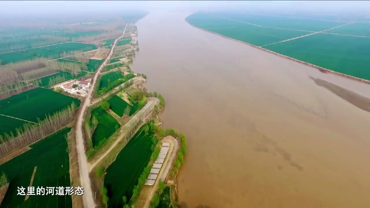 河南新乡长垣黄河控导工程俯瞰