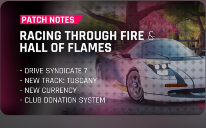 RACING THROUGH FIRE AND HALL OF FLAMES PATCH NOTES