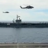 水面视角，在南中国海演习的美国海军里根号和尼米兹号航母！
