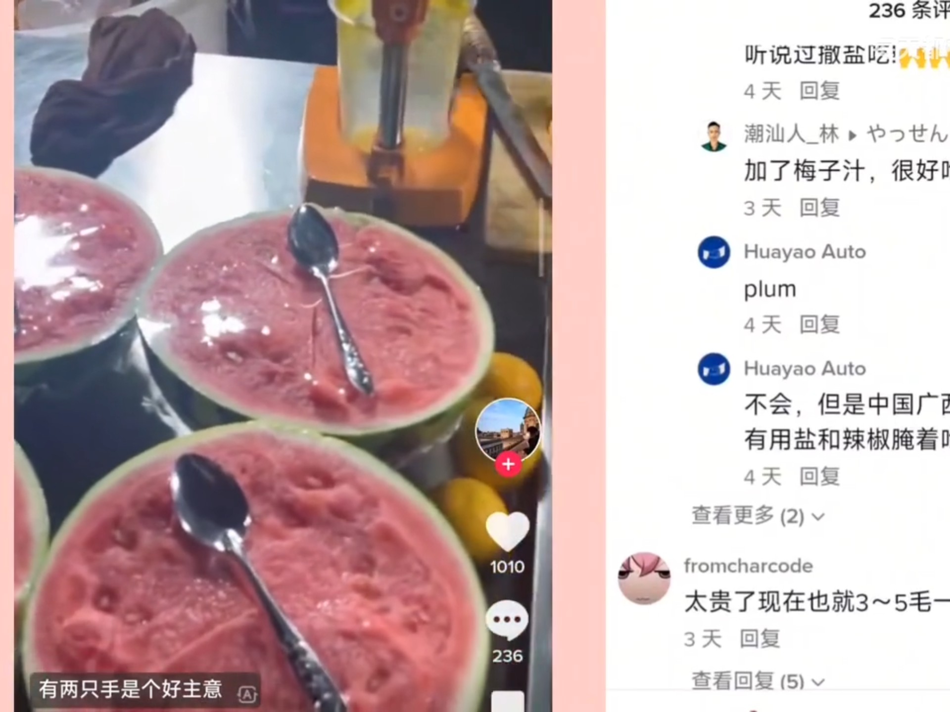 卧槽，太逆天了！日本留学生发视频表示国内西瓜价格很良心!日网友：很便宜，在日本很贵啊❗❗