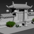 3DMAX场景建模】简单古风城墙建筑模型，零基础古风场景模型制作教程