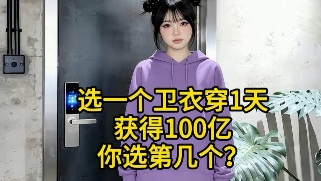 选一个卫衣穿1天，获得100亿，你选第几个？