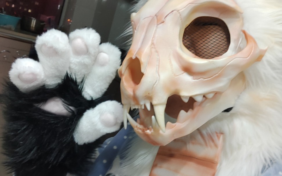 兽装fursuit骨头猫伪全装直腿展示