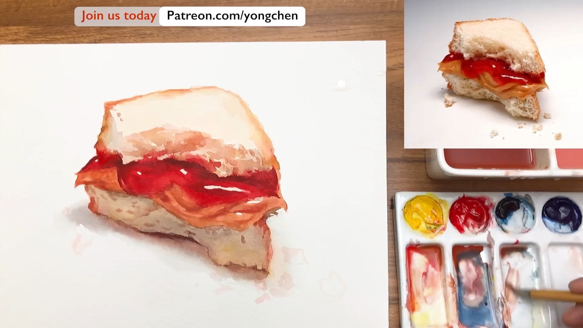 美味三明治的水彩画 -- Yong Chen