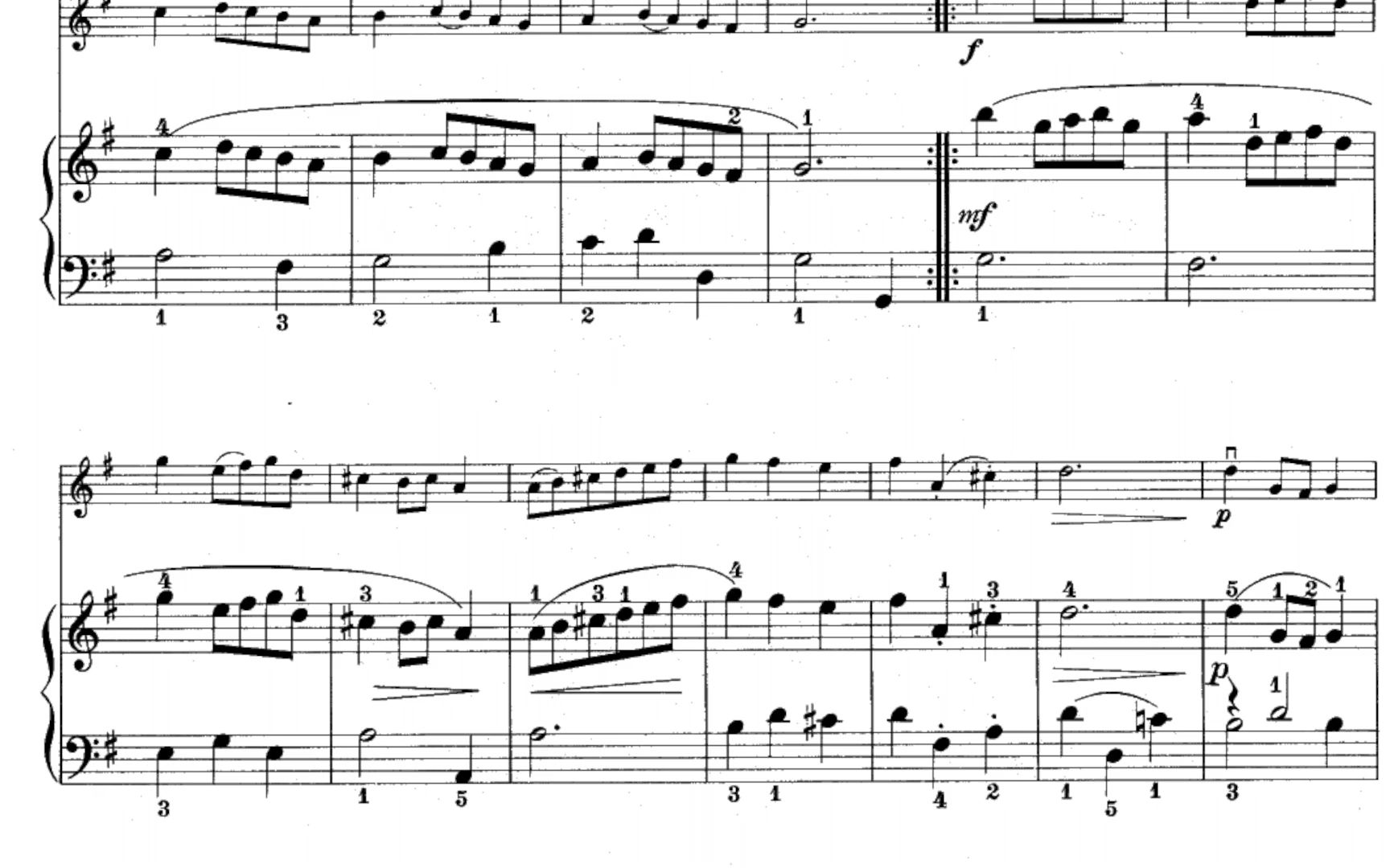 铃木第一册 小步舞曲3，也就是钢琴小巴赫里面的第一首。