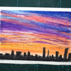 【色粉笔画】简单色粉笔画，晚霞绘画教程