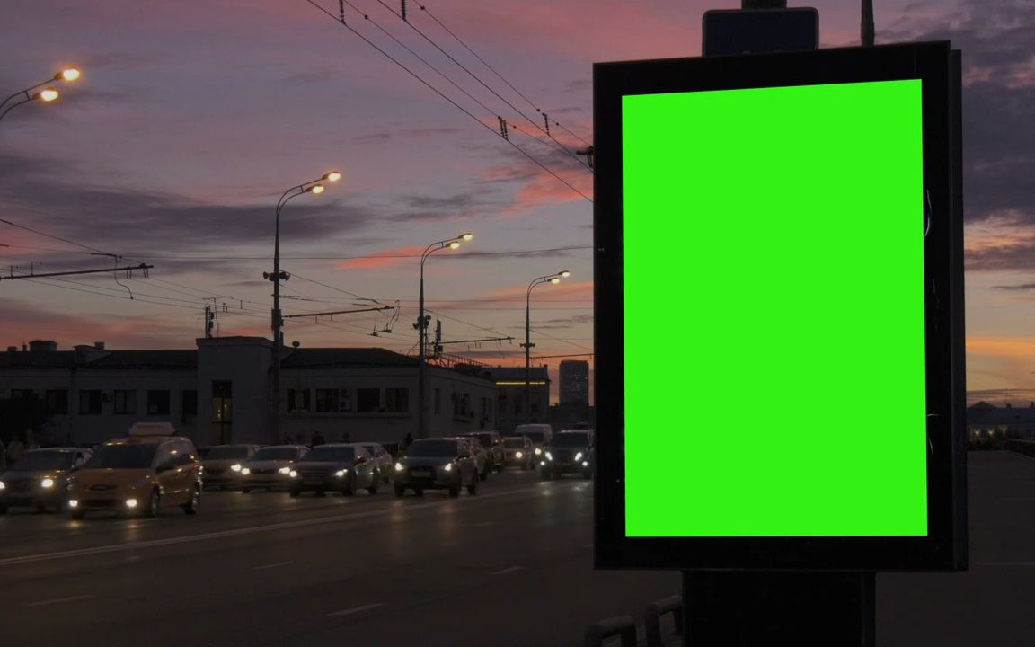 【绿幕素材】好多的晚霞呀，配上这广告牌，快发挥想象，安排上！！！