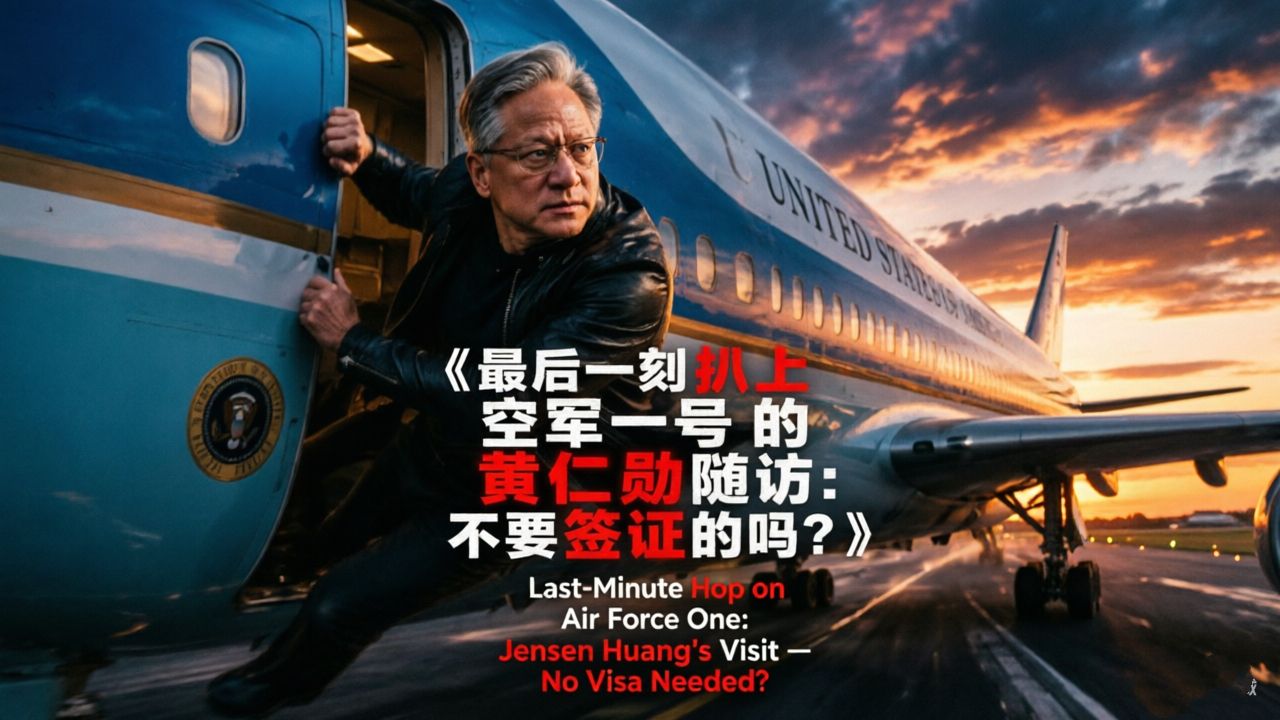 最后一刻扒上空军一号的黄仁勋随访不要签证的吗