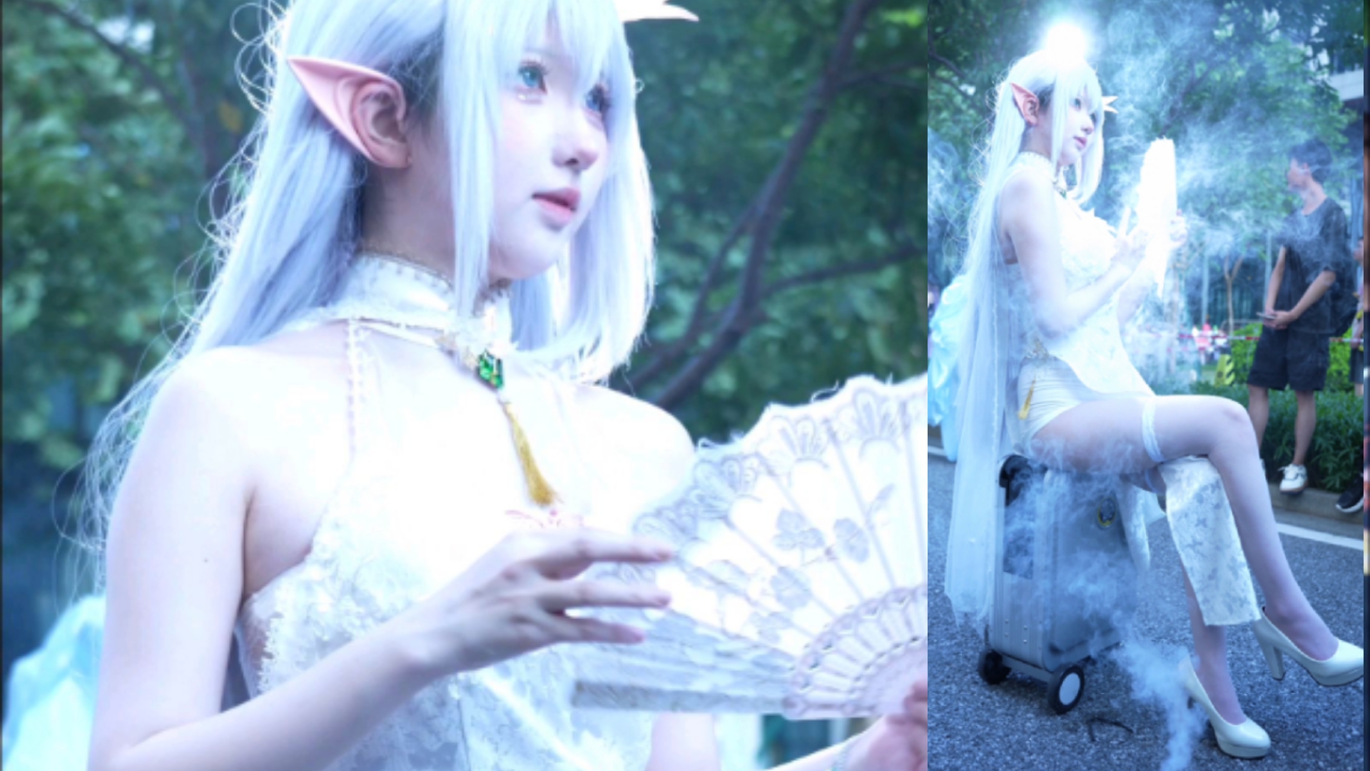 [Albion cos cheongsam] - Smoke comes, props plus chicken legs.