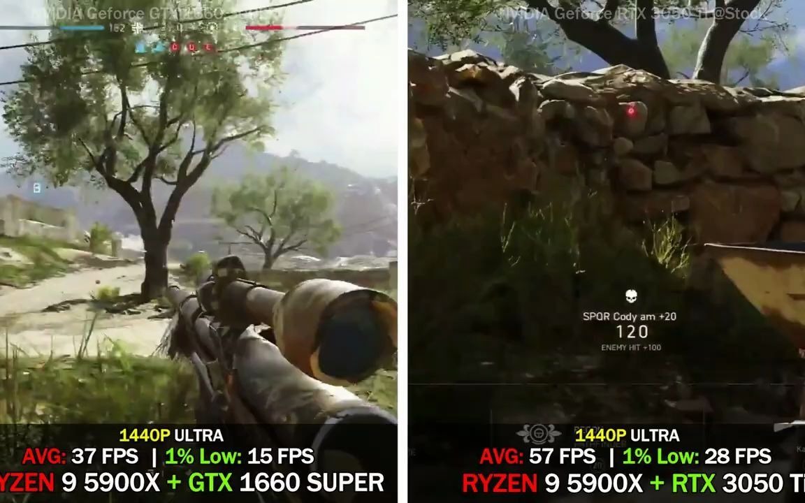 NVIDIA GTX 1660 SUPER vs RTX 3050 Ti 8款游戏测试_哔哩哔哩_bilibili