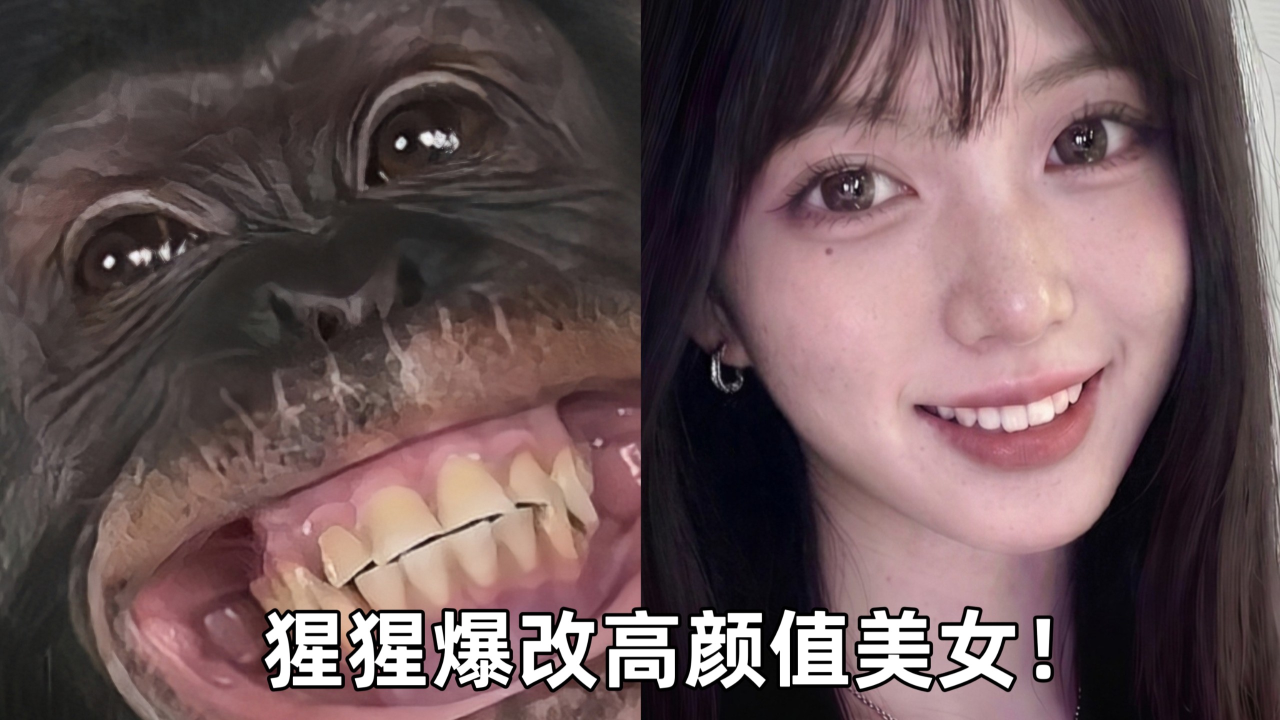 网恋需谨慎！！猩猩变高颜值美女！！！