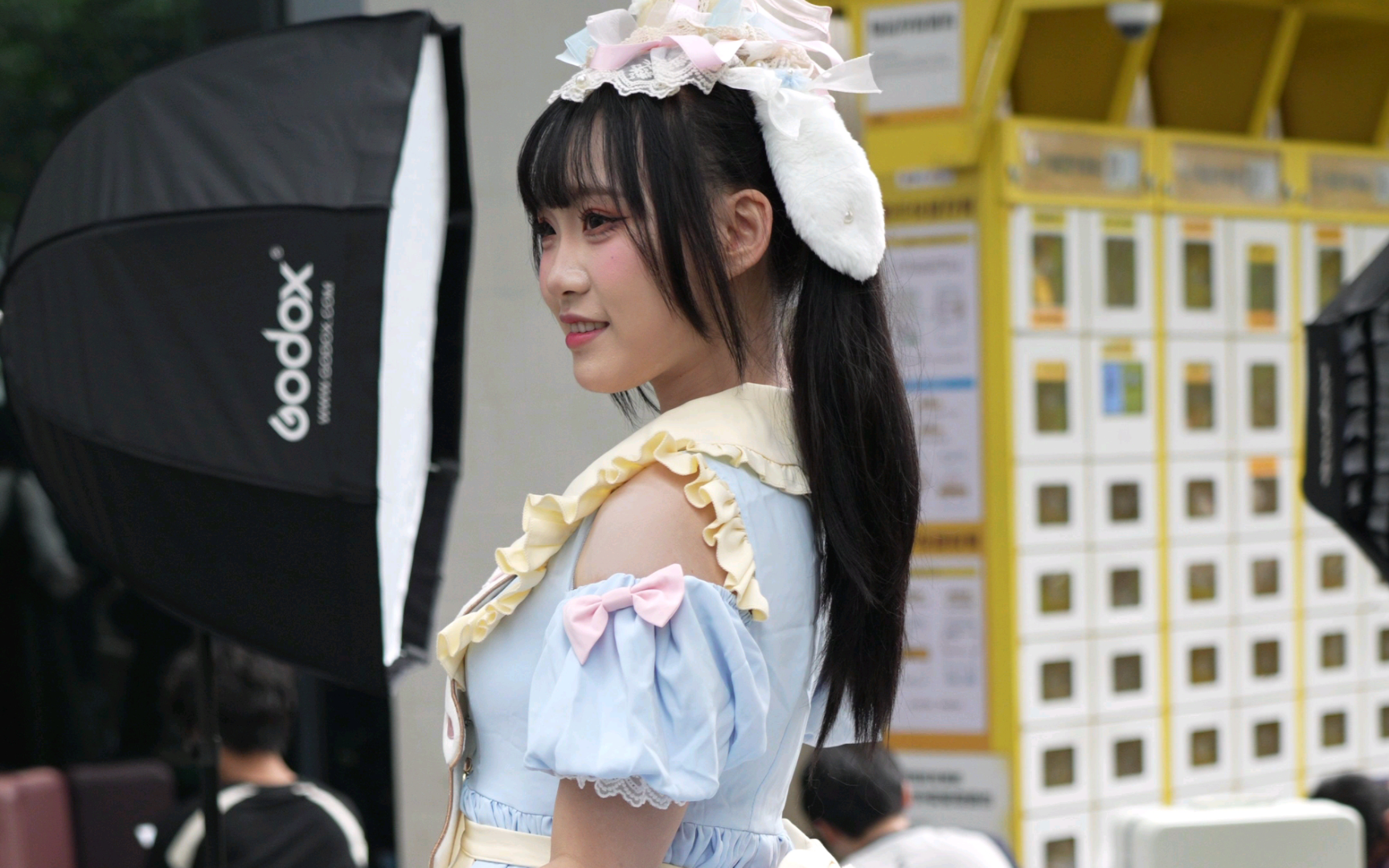 【So silky, magic spinning circle circle】-Transparent white silk show all the long legs, cute rabbit lady lolita lolita princess dress, nice last shot!