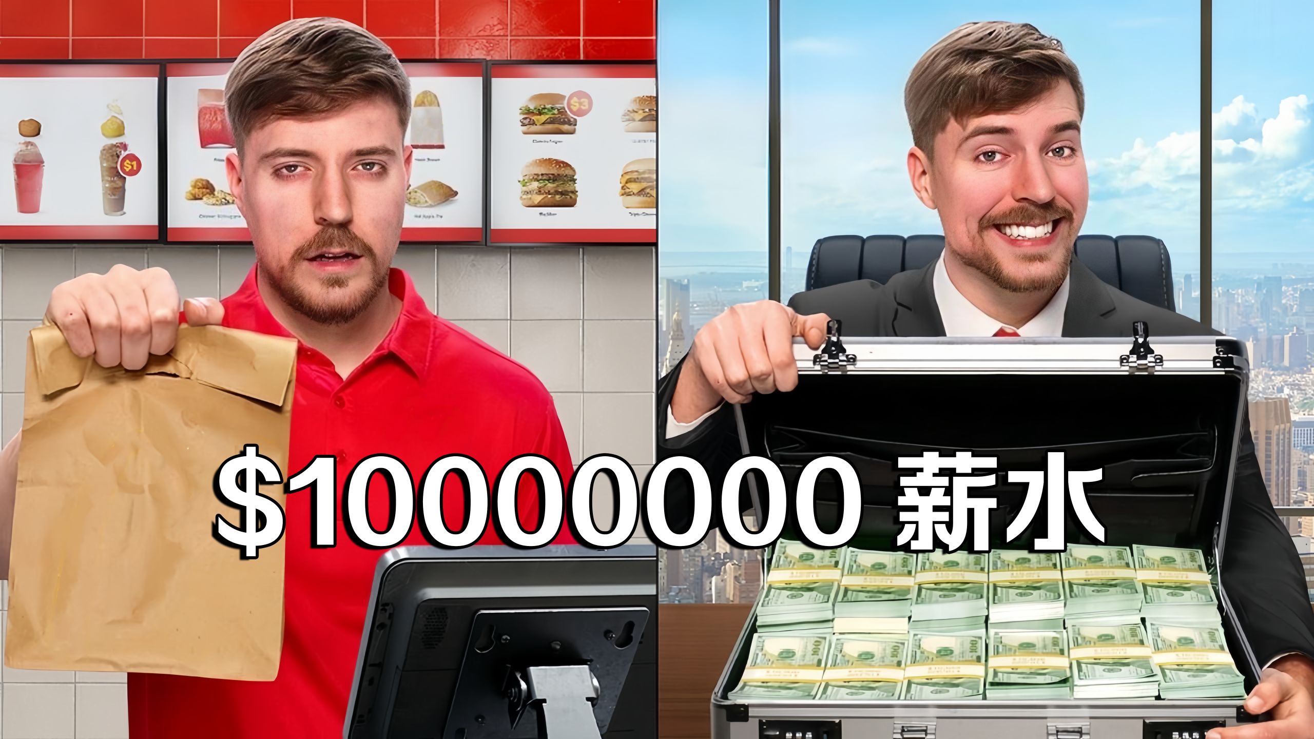【MrBeast官方】$1美元vs$1千万美元工作