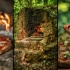森林中自挖石窟做烤箱，烤最野的芝士披萨