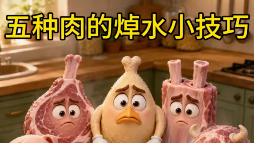 不同肉类对应的焯水方法也不同，如果水温不合适，那功夫可就白费了