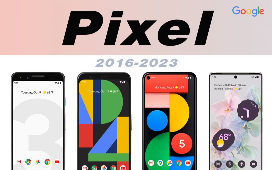 谷歌Pixel系列手机经典回顾，从谷歌Pixel到Pixel7Pro,有你熟悉的吗？