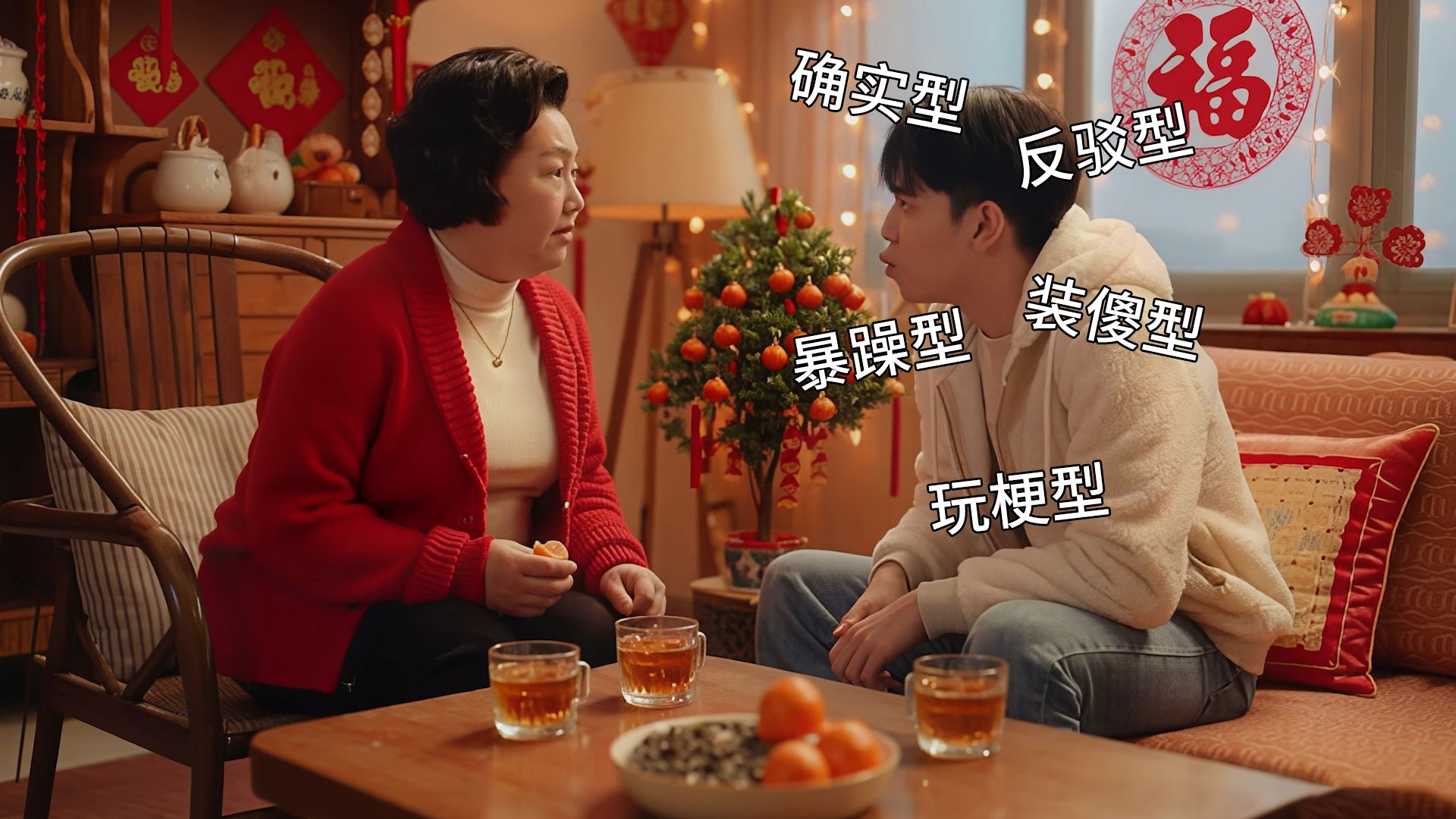 过年用不同人格整顿烦人亲戚