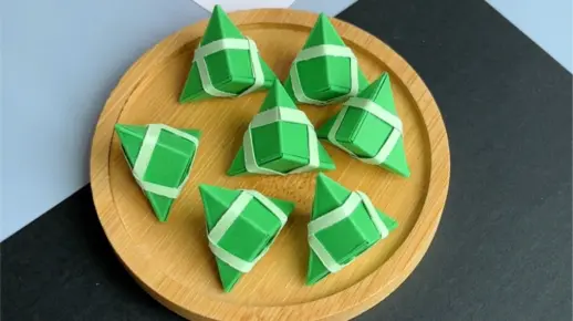 端午节，用一张纸折出可爱的迷你小粽子，很简单哦，快跟孩子一起来试试吧