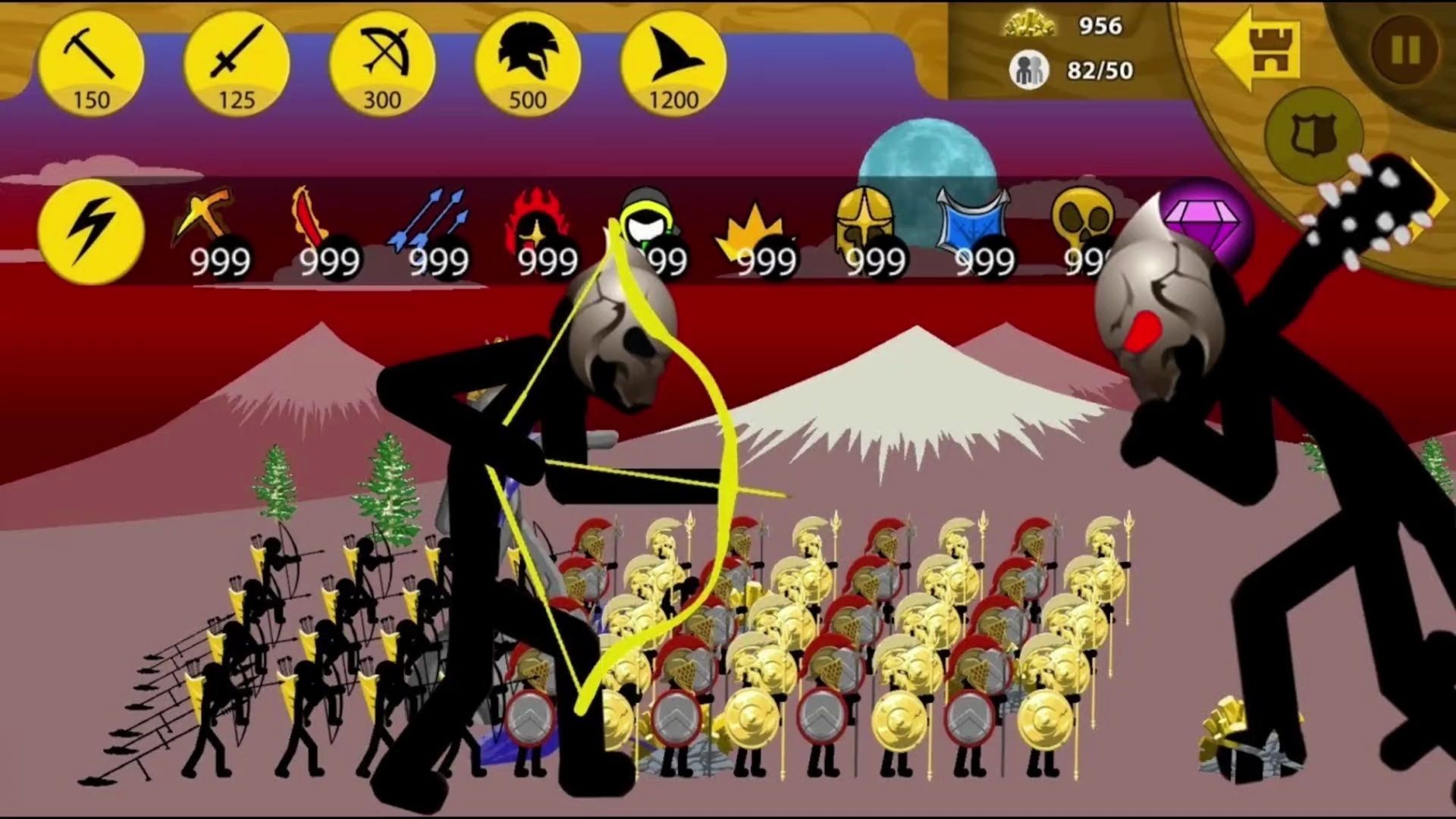 火柴人战争遗产：100黄金弓箭手抵御100巨人的攻击！能行吗？