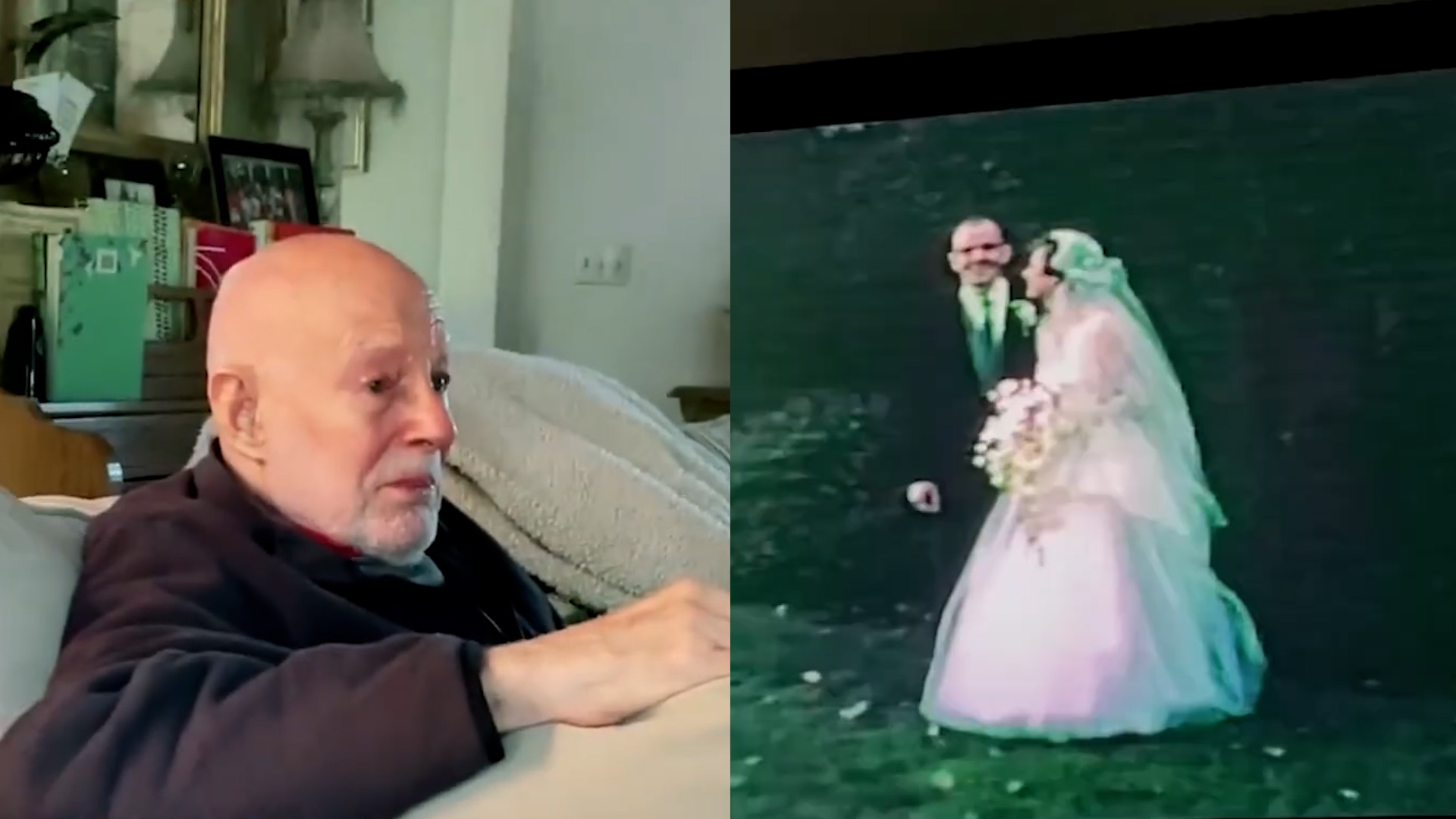 奶奶去世8年后，爷爷看自己的结婚录像流泪，网友：绷不住了！