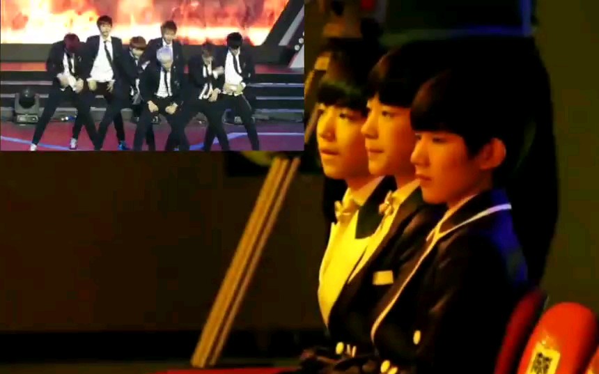 [小窗口] TFBOYS REACTION 防弹少年团BTS 男子汉 第二届音悦V榜年度盛典20140415_哔哩哔