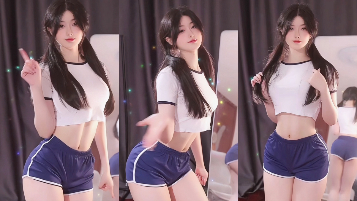 甜甜的双马尾妹宝快乐摇～