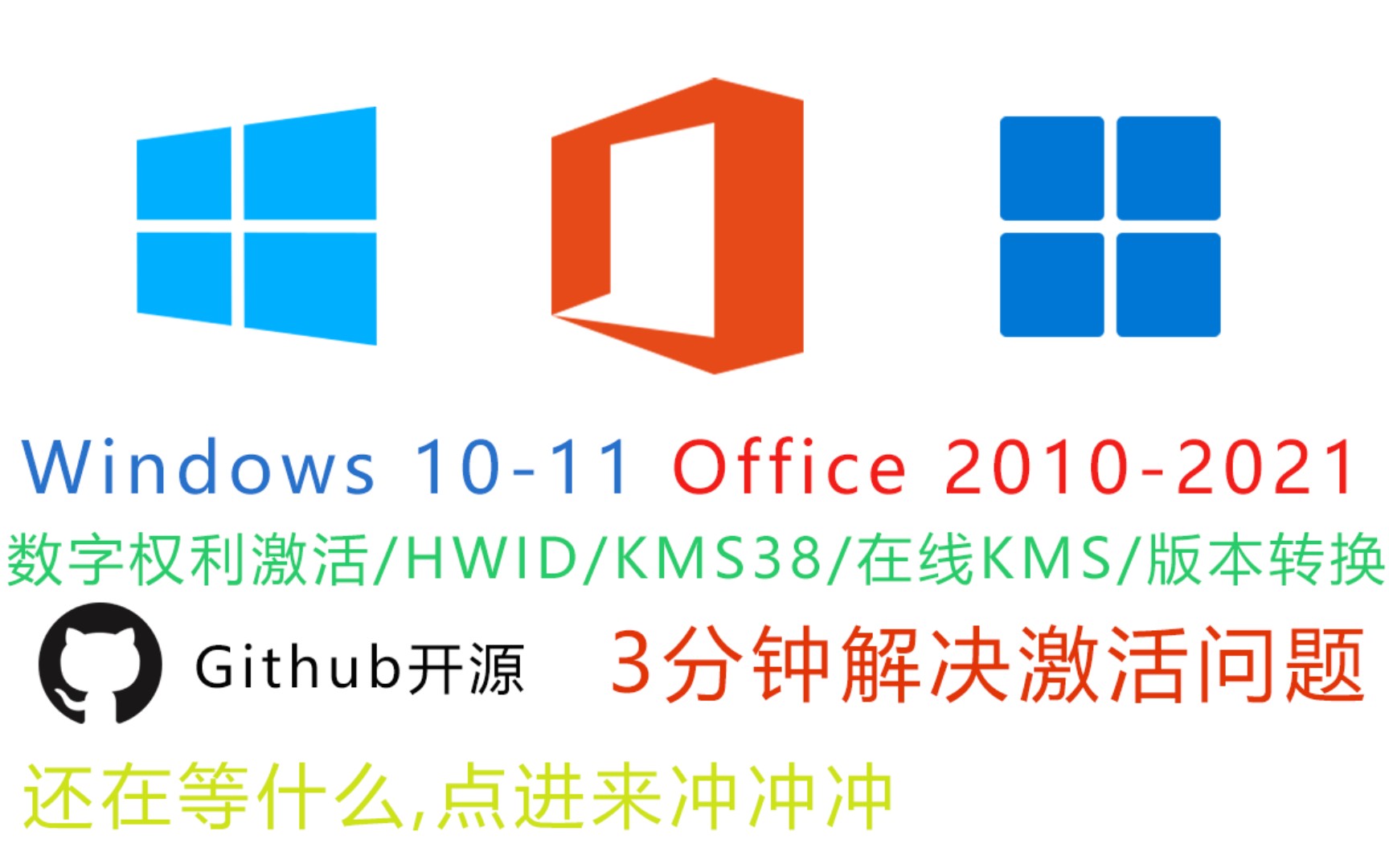 3分钟解决Windows+Office激活支持版本无缝转换Win10/11 Office 2021 